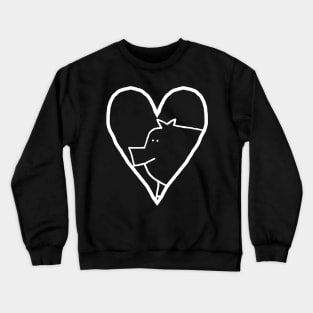 Minimal White Line My Pig Valentine Crewneck Sweatshirt